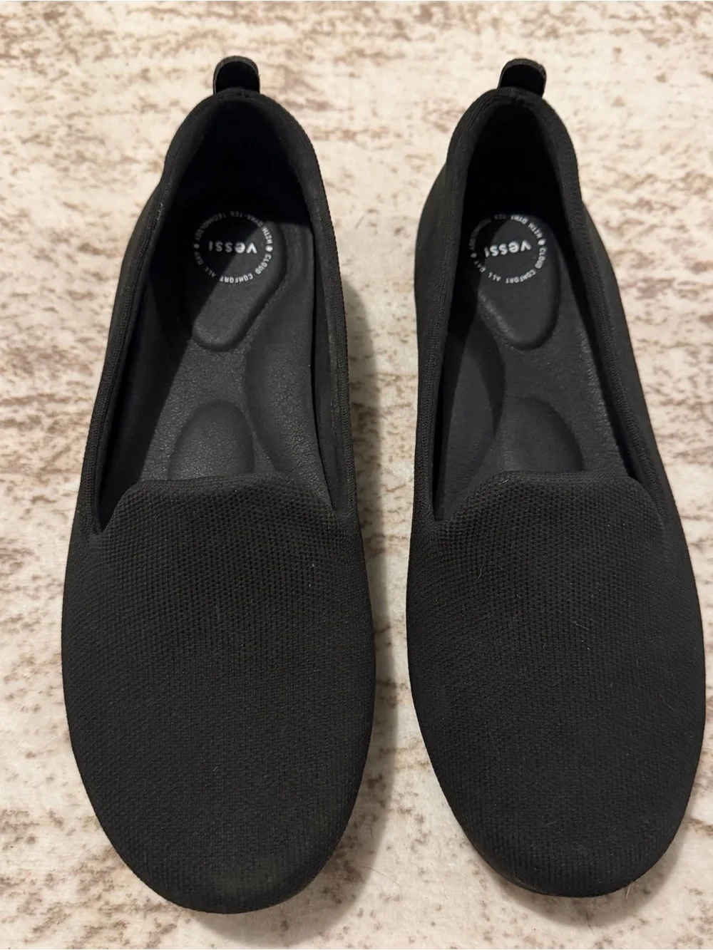 Vessi black slip